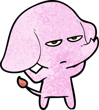 Bir insan tarafından çizilmiş kızgın bir fil.