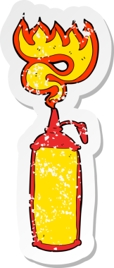 Bir insan tarafından çizilmiş acı sosun gerilimli retro yapıştırması.