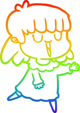 gökkuşağı gradyan çizimi bir insan tarafından çizilmiş bir karikatür kadın