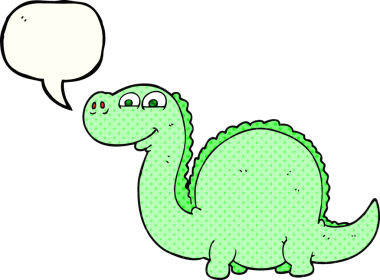 Bir insan tarafından çizilmiş serbest çizim çizgi roman konuşma balonu karikatürü dinozor