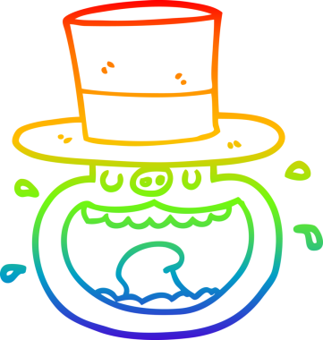 Bir insan tarafından çizilmiş silindir şapkalı bir domuzun çizimi.