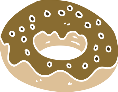 Bir insan tarafından çizilmiş çikolatalı çörek.