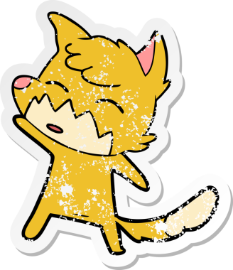 Bir insan tarafından çizilmiş tilki çizgi filminin sıkıntılı çıkartması.