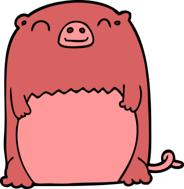 Bir insan tarafından çizilmiş çizgi film yaratığı.