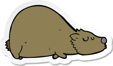 Bir insan tarafından çizilmiş çizgi film ayısının çıkartması.