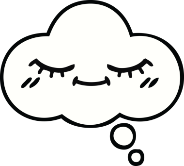 Bir insan tarafından çizilmiş güzel bir düşünce balonu karikatürü.