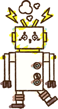 Bir insan tarafından çizilen robot tebeşiri.