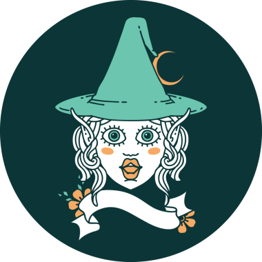 Bir insan tarafından çizilmiş elf büyüsü karakteri simgesi