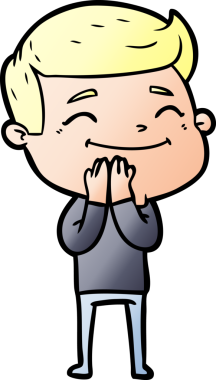 Bir insan tarafından çizilmiş mutlu çizgi film adamı.