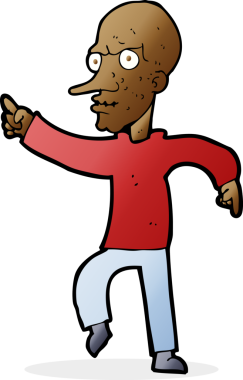 Bir insan tarafından çizilmiş kızgın yaşlı bir adam.