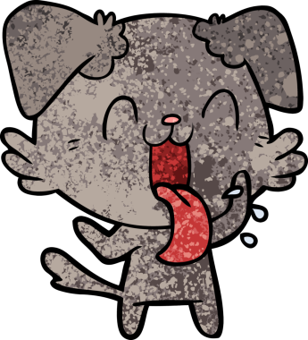 Bir insan tarafından çizilmiş nefes nefese bir köpek.