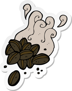 Bir insan tarafından çizilmiş kahve çekirdekleri.