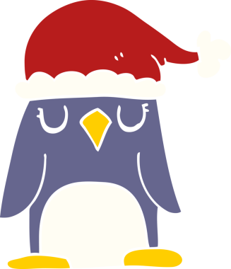 Bir insan tarafından çizilmiş bir karalama Noel pengueni.