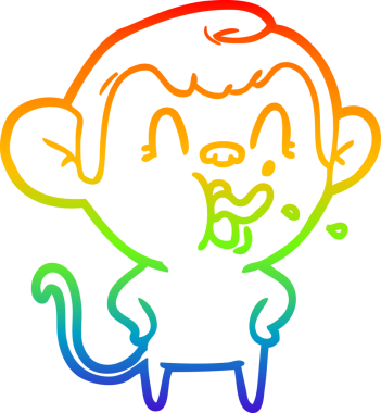 gökkuşağı gradyan çizgisi insan tarafından çizilmiş çılgın bir çizgi maymun çizimi