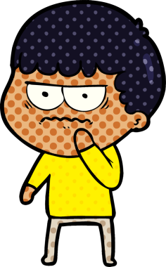 Bir insan tarafından çizilmiş rahatsız bir adam.