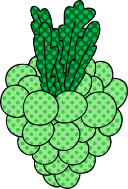 Bir insan tarafından çizilmiş bir demet üzüm çizgi romanı.
