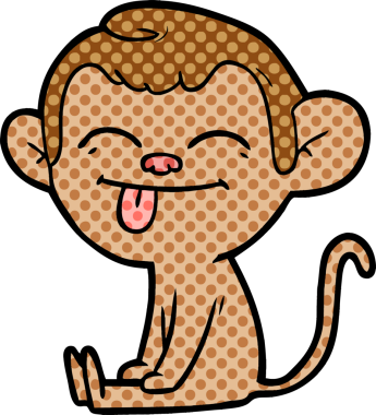 Bir insan tarafından çizilmiş komik çizgi film maymunu