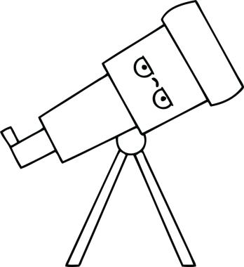 Bir insan tarafından çizilmiş bir teleskop çizimi