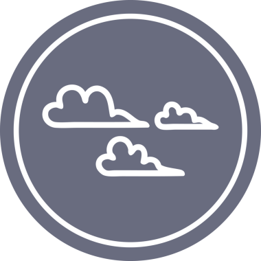 Bir insan tarafından çizilmiş hava bulutu dairesel simgesi