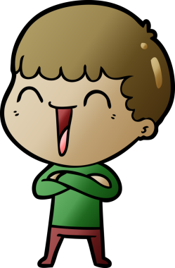 Bir insan tarafından çizilmiş mutlu bir adam.