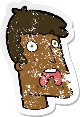 Bir insan tarafından çizilmiş bir karikatürün gerilimli çıkartması.