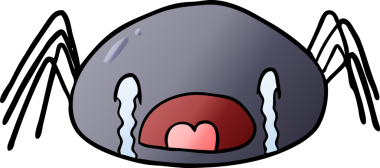 Bir insan tarafından çizilmiş karikatür cadılar bayramı örümceği ağlıyor