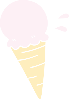 Bir insan tarafından çizilmiş garip vanilyalı dondurma.