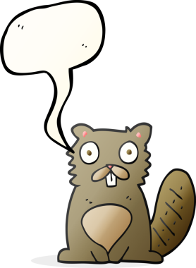 Bir insan tarafından çizilmiş serbest konuşma balonu karikatürü kunduzu