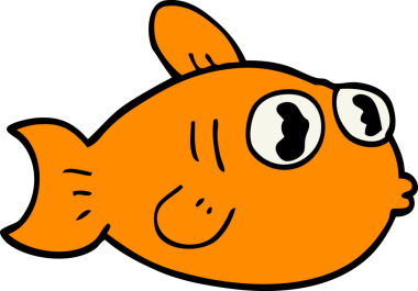 bir insan tarafından çizilmiş karikatür balığı