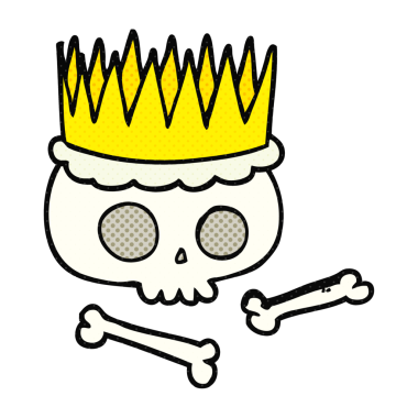 Bir insan tarafından çizilmiş serbest çizim çizgi roman tarzı bir taç.