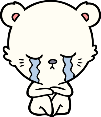 Ağlayan kutup ayısı bir insan tarafından çizilmiş.