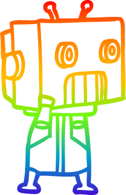 gökkuşağı gradyan çizgisi bir insan tarafından çizilmiş robot çizgi