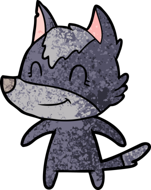 Bir insan tarafından çizilmiş dost canlısı bir kurt.