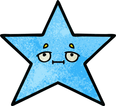 Bir insan tarafından çizilmiş yıldız balığının retro grunge deseni.