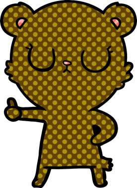 Bir insan tarafından çizilmiş barışçıl ayı yavrusu.