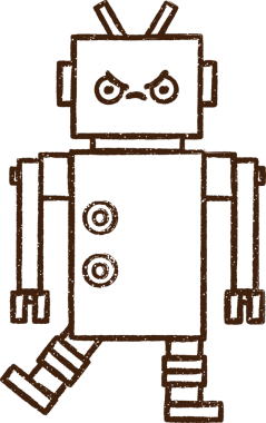 Robot Kömür Bir insan tarafından çizilmiş