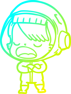 Bir insan tarafından çizilmiş konuşan bir astronotun soğuk gradyan çizimi