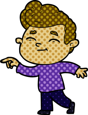 Bir insan tarafından çizilmiş mutlu çizgi film adamı.