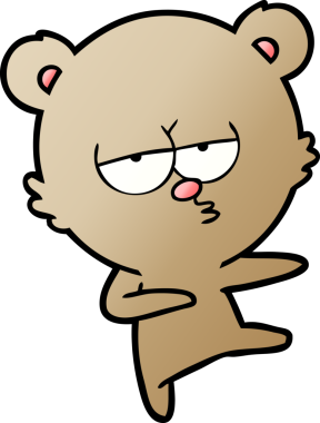 Bir insan tarafından çizilmiş sıkıcı ayı çizgi filmi.