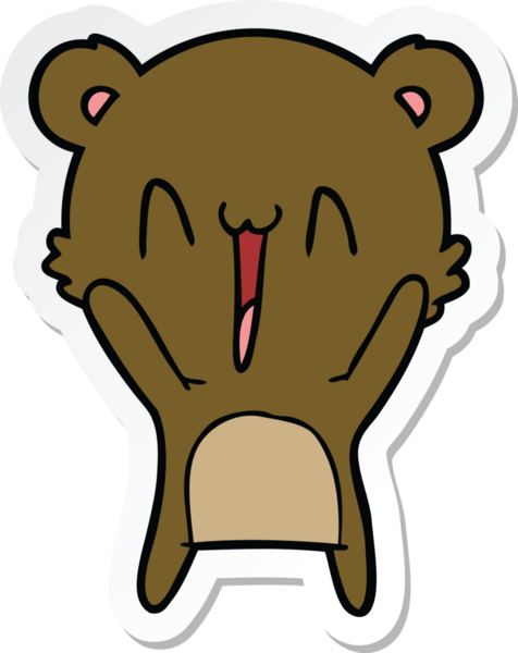 Bir insan tarafından çizilmiş mutlu ayı karikatürü.