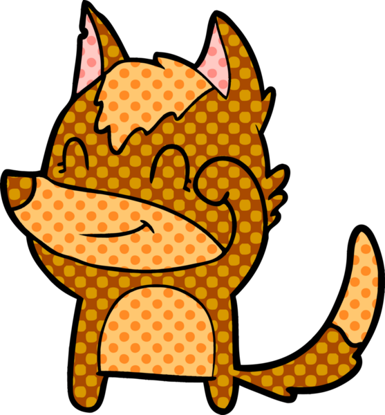 Bir insan tarafından çizilmiş tilki çizgi film karakteri