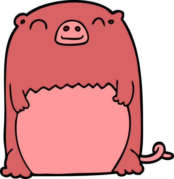 Bir insan tarafından çizilmiş çizgi film yaratığı.