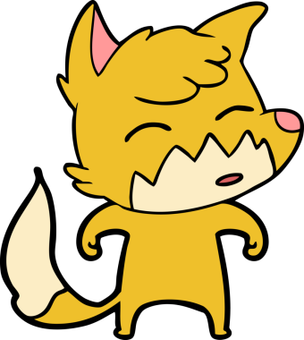 bir insan tarafından çizilmiş tilki çizgi filmi