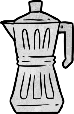 Bir insan tarafından çizilmiş bir espresso makinesi.