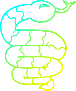 Bir insan tarafından çizilmiş çizgi film yılanı çizimi.