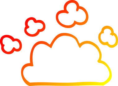 Bir insan tarafından çizilen sıcak çizgi hava bulutunun çizimi