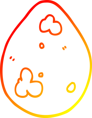 Bir insan tarafından çizilmiş karikatür yumurtasının sıcak gradyan çizimi