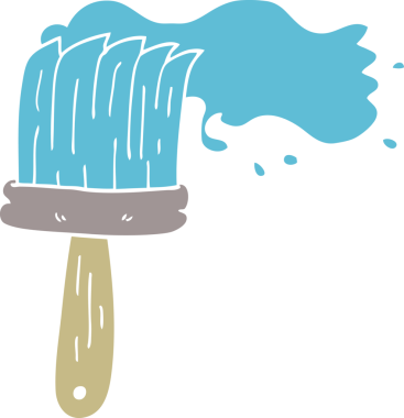 Bir insan tarafından çizilmiş karalama boya fırçası.