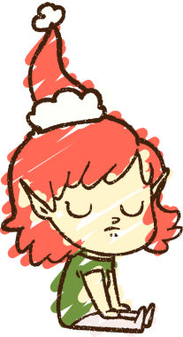 Bir insan tarafından çizilen Noel Elf Tebeşiri