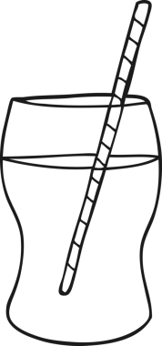 Bir insan tarafından çizilmiş siyah beyaz çizgi film köpüklü içecek.